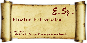 Eiszler Szilveszter névjegykártya
